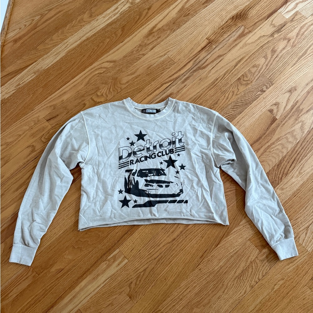 Girl Dangerous Detroit Racing club cropped long sleeve t shirt